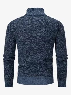 Pulls Homme Maille Col Montant Zipper Confortable Chaud Hiver