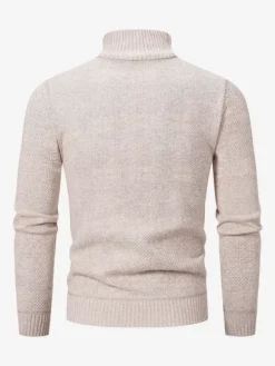 Pulls Homme Maille Col Montant Zipper Confortable Chaud Hiver