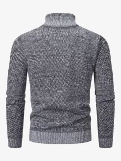 Pulls Homme Maille Col Montant Zipper Confortable Chaud Hiver