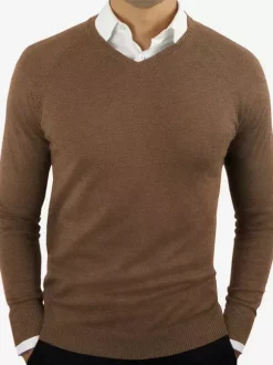 Pulls Homme Maille Col V Hiver Kaki Gris Cardigan