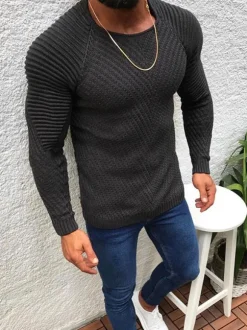 Pulls pour hommes Pulls pour hommes Bijou Neck Winter Black Camel