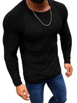 Pulls pour hommes Pulls pour hommes Bijou Neck Winter Black Camel