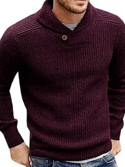 Pulls pour hommes Pulls pour hommes Tricots Col haut Hiver Blanc Noir