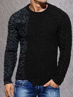 Pulls pour hommes Pulls pour hommes Bijou Col d'hiver Gris Noir