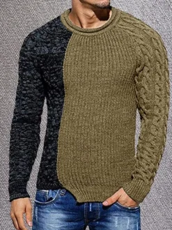 Pulls pour hommes Pulls pour hommes Bijou Col d'hiver Gris Noir
