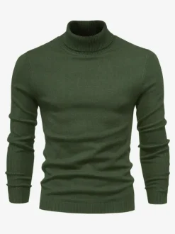 Pulls Homme Cardigan Homme Tricot Col Haut Hiver Manches Longues