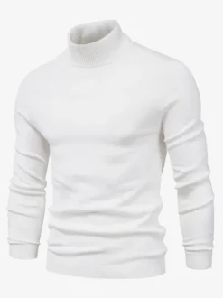 Pulls Homme Cardigan Homme Tricot Col Haut Hiver Manches Longues