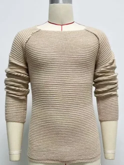 Pulls Homme Cardigan Maille Col Rond Printemps Abricot