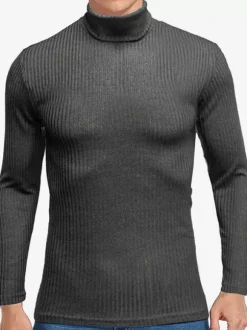 Pulls Homme Cardigan Tricot Col Haut Automne Blanc Hunter Green