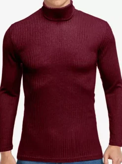 Pulls Homme Cardigan Tricot Col Haut Automne Blanc Hunter Green