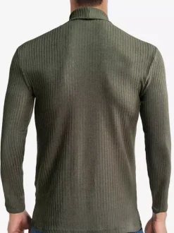 Pulls Homme Cardigan Tricot Col Haut Automne Blanc Hunter Green