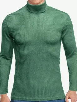 Pulls Homme Cardigan Tricot Col Haut Automne Blanc Hunter Green