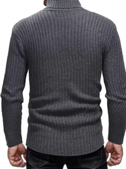Pulls pour hommes Pulls pour hommes Col montant Hiver Gris Blanc