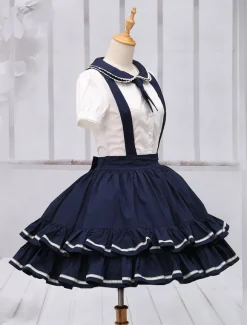 Pur coton bretelles jupe Lolita cou Déguisements Halloween