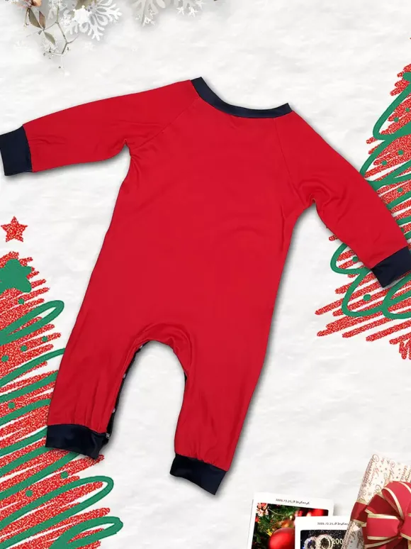 Pyjama familial assorti col rond manches longues pyjama de noël pour enfants et adultes