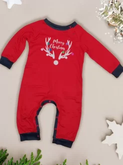 Pyjama familial assorti col rond manches longues pyjama de noël pour enfants et adultes