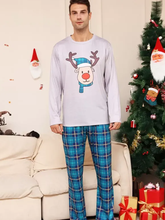 Pyjama Familial Noël Ensemble Manches Longues Enfants Adultes