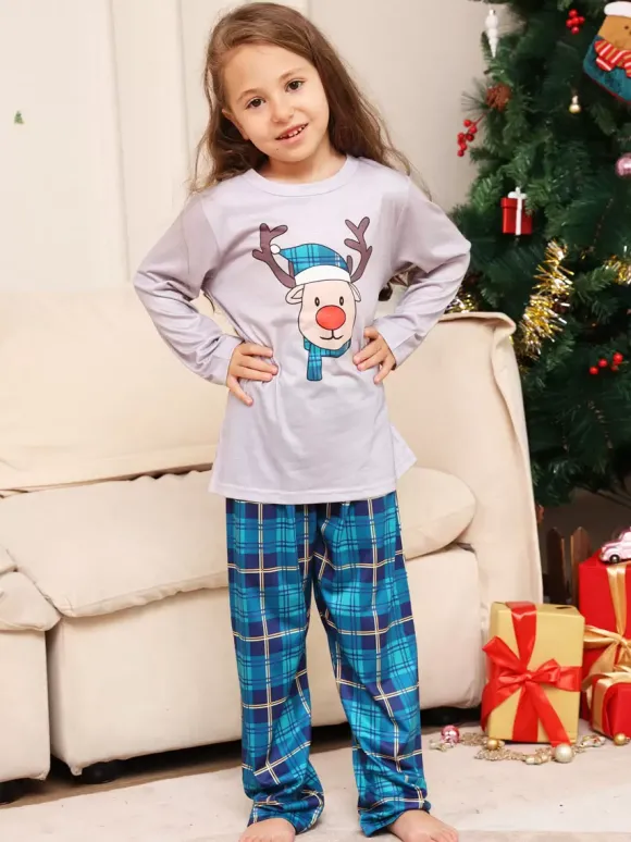 Pyjama Familial Noël Ensemble Manches Longues Enfants Adultes