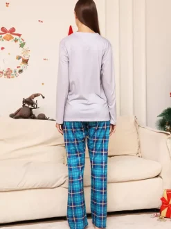 Pyjama Familial Noël Ensemble Manches Longues Enfants Adultes