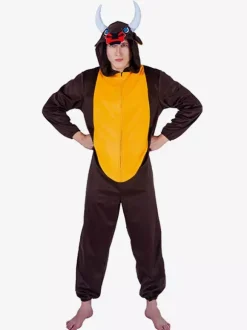 Pyjama Kigurumi Onesie Animal Adulte Costumes Combinaison Polyester Marron Foncé Adulte
