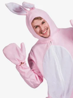 Pyjamas Kigurumi Onesie Halloween Combinaison en polyester rose pour adulte Costumes Kigurumi