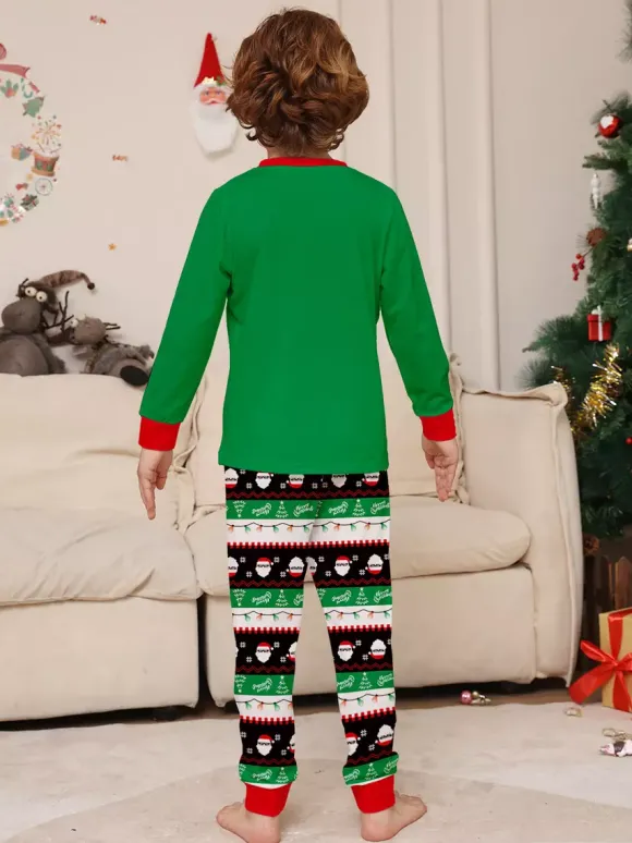 Pyjamas de Noël assortis pour toute la famille motif Père Noël dab noir et rouge collection 2026