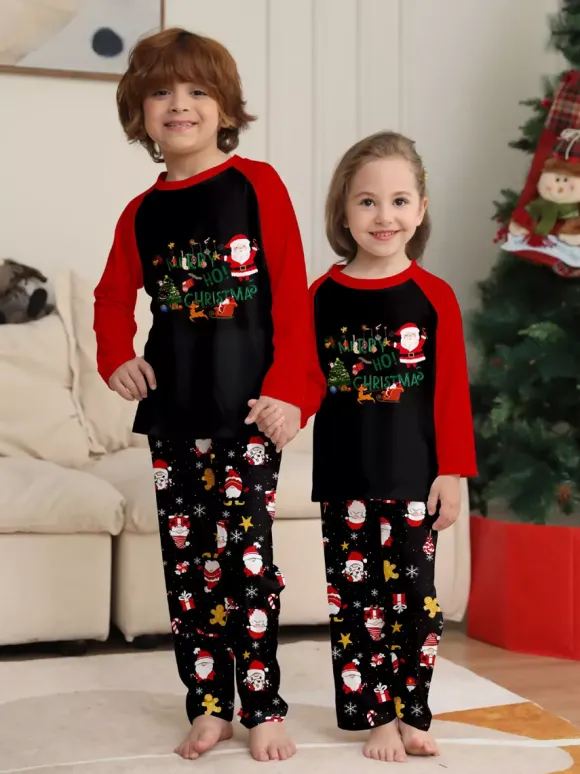 Pyjamas de Noël assortis pour toute la famille imprimé Père Noël vêtements de nuit pour femmes 2026