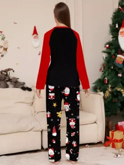 Pyjamas de Noël assortis pour toute la famille imprimé Père Noël vêtements de nuit pour femmes 2026