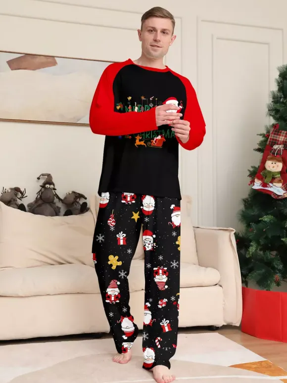 Pyjamas de Noël assortis pour toute la famille imprimé Père Noël vêtements de nuit pour femmes 2026