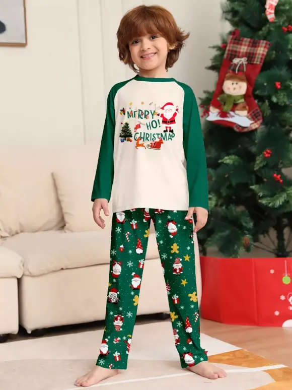 Pyjamas de Noël assortis pour toute la famille imprimé Père Noël vêtements de nuit pour femmes 2026