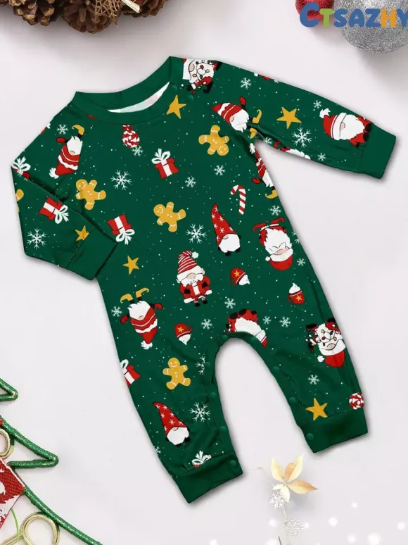 Pyjamas de Noël assortis pour toute la famille imprimé Père Noël vêtements de nuit pour femmes 2026