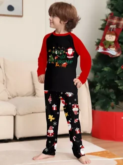 Pyjamas de Noël assortis pour toute la famille imprimé Père Noël vêtements de nuit pour femmes 2026
