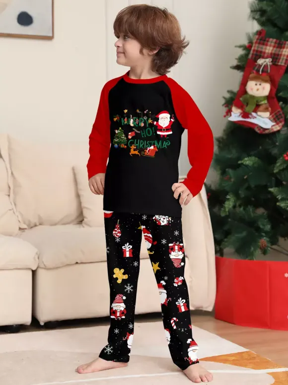 Pyjamas de Noël assortis pour toute la famille imprimé Père Noël vêtements de nuit pour femmes 2026