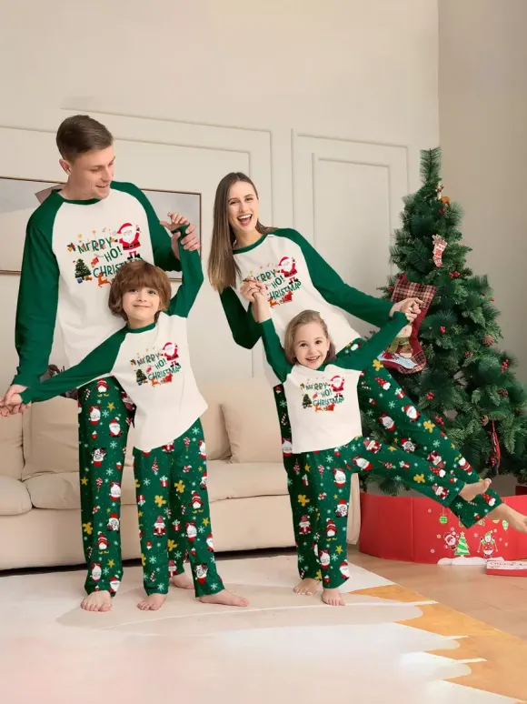 Pyjamas de Noël assortis pour toute la famille imprimé Père Noël vêtements de nuit pour femmes 2026