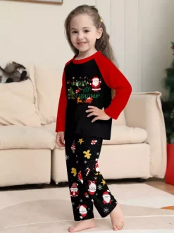 Pyjamas de Noël assortis pour toute la famille imprimé Père Noël vêtements de nuit pour femmes 2026