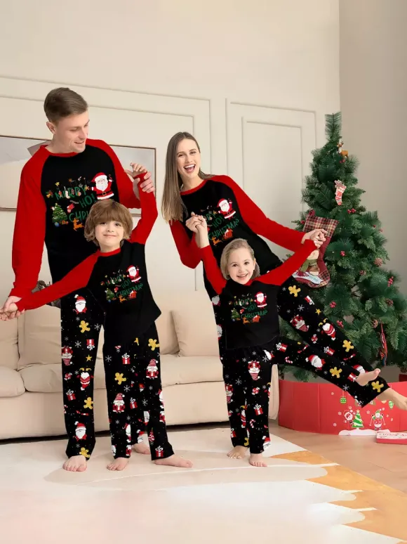 Pyjamas de Noël assortis pour toute la famille imprimé Père Noël vêtements de nuit pour femmes 2026