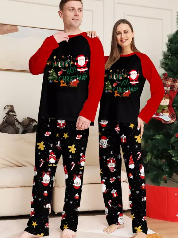 Pyjamas de Noël assortis pour toute la famille imprimé Père Noël vêtements de nuit pour femmes 2026