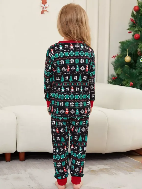 Pyjamas de Noël familiaux Fair Isle noirs et verts 2026