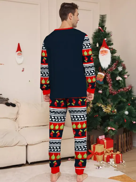 Pyjamas de Noël familiaux à motifs Fair Isle bleu marine rouge et vert collection 2026