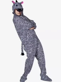 Pyjama zèbre Kigurumi pour adultes combinaison en Polyester noir Costumes Kigurumi