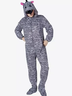 Pyjama zèbre Kigurumi pour adultes combinaison en Polyester noir Costumes Kigurumi