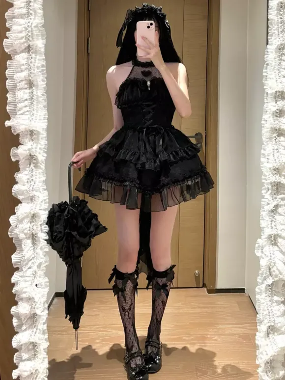 rentrée scolaireRobe Lolita gothique pastel à volants et lacets rose et blanc style romantique robe Hime Lolita