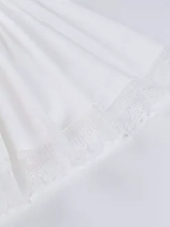 rentrée scolaireRobes Lolita Gothiques Lacets Dentelle Blanc Manches Longues Col Carré