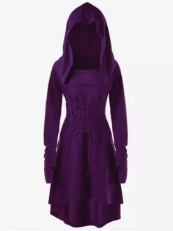 Robe à capuche style Renaissance médiévale pour femme tenue elfique pour Halloween et cosplay