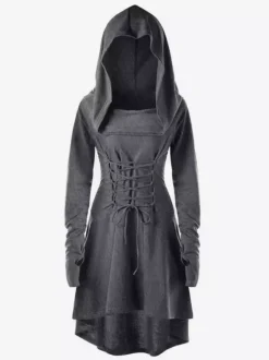 Robe à capuche style Renaissance médiévale pour femme tenue elfique pour Halloween et cosplay