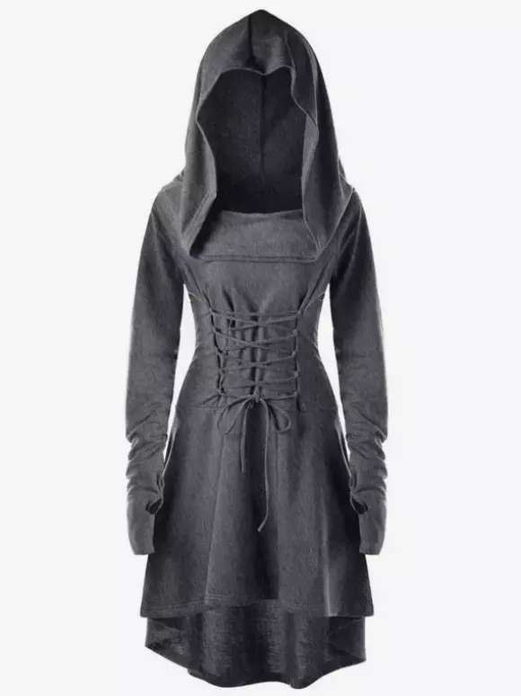 Robe à capuche style Renaissance médiévale pour femme tenue elfique pour Halloween et cosplay