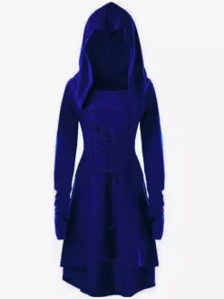 Robe à capuche style Renaissance médiévale pour femme tenue elfique pour Halloween et cosplay