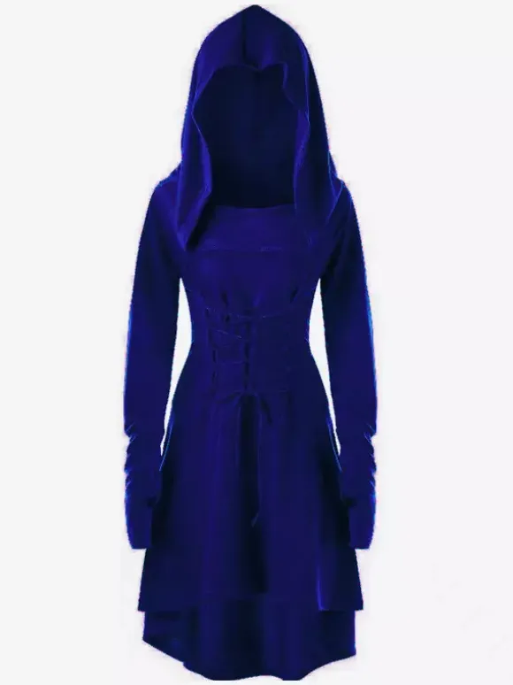 Robe à capuche style Renaissance médiévale pour femme tenue elfique pour Halloween et cosplay