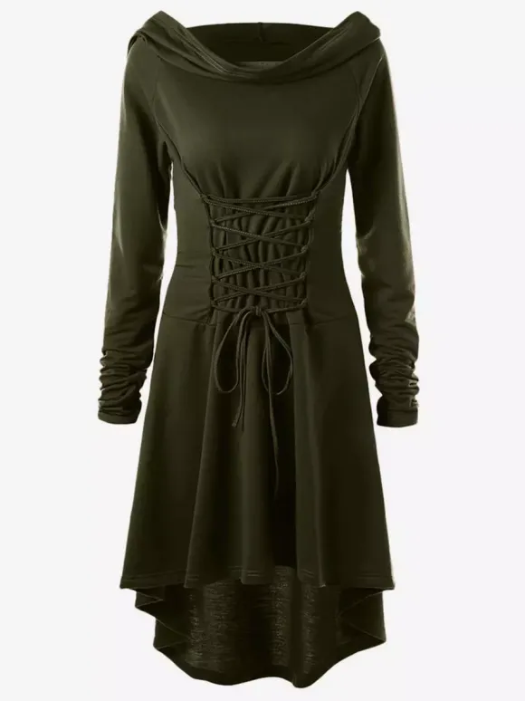 Robe à capuche style Renaissance médiévale pour femme tenue elfique pour Halloween et cosplay