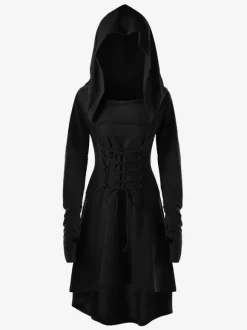 Robe à capuche style Renaissance médiévale pour femme tenue elfique pour Halloween et cosplay